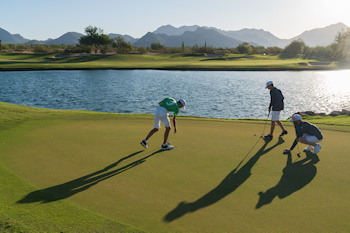 SCOTTSDALE, AZ - OCTOBER 12: Team Texas contestants on the practice green at the Blue Course during Session One for the 2019 PGA Jr. League Championship presented by National Car Rental held at the Grayhawk Golf Club on October 12, 2019 in Scottsdale, Arizona. (Photo by Darren Carroll/PGA of America)