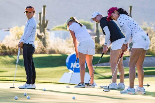 NCAA Women's Championship 2023 29 - Players on Practice Green_cropped